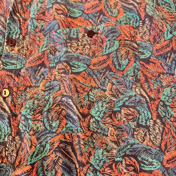 VTG Creative Edge Silk Adult Large Camp Shirt AOP Retro Floral Purple Button Up - Picture 3 of 11